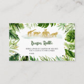 緑のサファリジャングルベビーシャワーおむつラッフル 名刺 (正面)