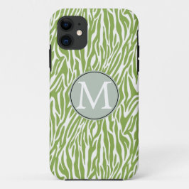 緑のサファリゼブラプリント iPhone 11 ケース