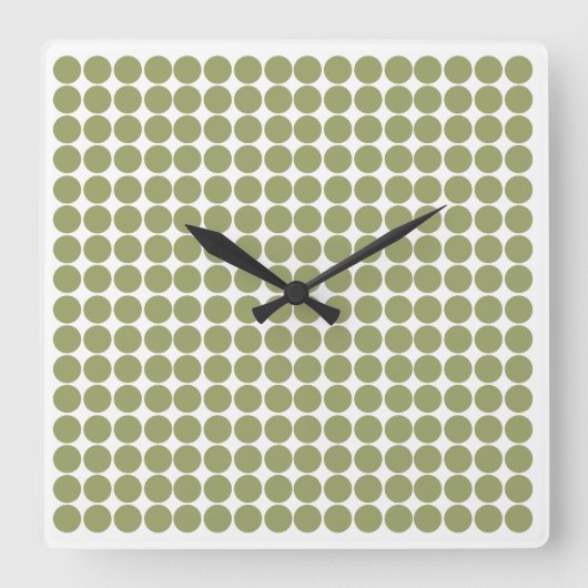 緑のサファリドット スクエア壁時計 (正面)