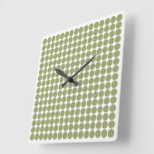 緑のサファリドット スクエア壁時計 (傾斜)