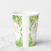 緑のサファリフォレストジャングル動物の赤ちゃんシャワー 紙コップ (右)