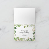 緑のサファリ動物の折りサンキューカード 招待状 (内部)