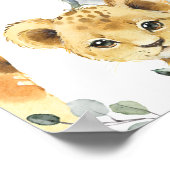 緑のサファリ動物の赤ちゃんシャワー歓迎サイン ポスター (角)