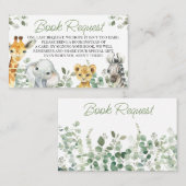 緑のサファリ赤ちゃんシャワーブックリクエスト挿入 名刺 (正面/裏面)