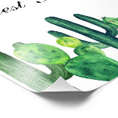 緑のサボテンのゲストブックサイン。サマー結婚カシ フォトプリント            (角)