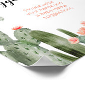 緑のサボテンのフローラ名の候補 ポスター (角)