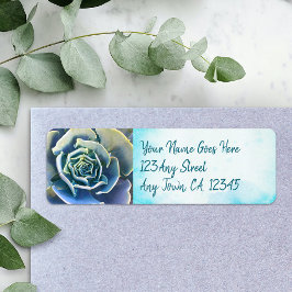 緑のサボテンの多肉性の写真アドレススタイリッシュ（シック） ラベル