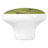 緑のサボテンはドアと引き出しプルノブを刺す セラミックノブ (側面)