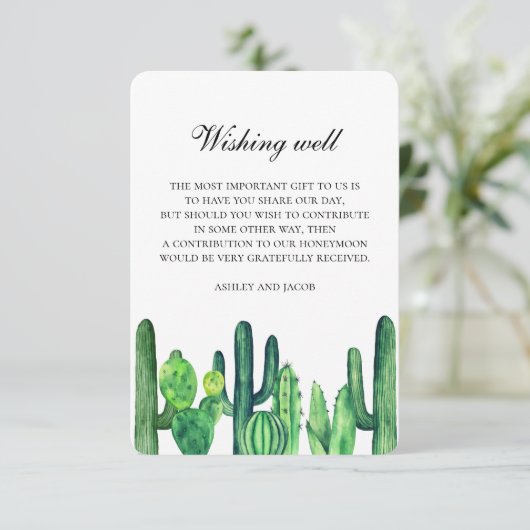 緑のサボテン結婚は元気に願っている。Cacti挿入 エンクロージャーカード (スタンド正面)