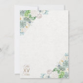 緑のサボテン ウェスタン ホースシュー チャラ キンセアニェラ 招待状 (裏面)