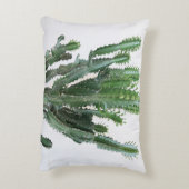 緑のサボテン：ミニマルな白の背景 アクセントクッション (裏面(縦))