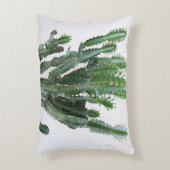 緑のサボテン：ミニマルな白の背景 アクセントクッション (正面(垂直))