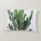 緑のサボテン：ミニマルな白の背景 アクセントクッション (裏面)