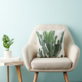 緑のサボテン：ミニマルな白の背景 クッション (椅子)