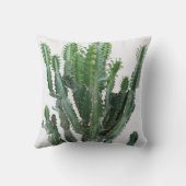 緑のサボテン：ミニマルな白の背景 クッション (裏面)