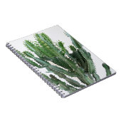 緑のサボテン：ミニマルな白の背景 ノートブック (右側)