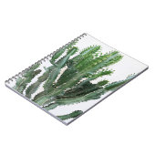 緑のサボテン：ミニマルな白の背景 ノートブック (左側)