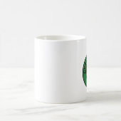 緑のサメで濃い緑の輪郭 コーヒーマグカップ (中央)