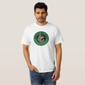 緑のサメのダークグリーンの輪郭 Tシャツ (正面フル)