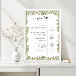 緑のサロン価格表ポスター ポスター