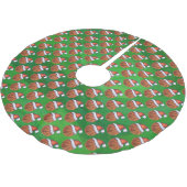 緑のサンタの帽子のバスケットボール ブラッシュドポリエステルツリースカート (アングル)