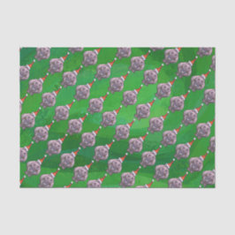 緑のサンタの帽子パターンのカバ 薄葉紙