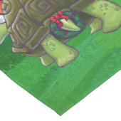 緑のサンタハットの亀 ショートテーブルランナー (コーナー)