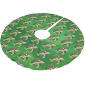 緑のサンタハットの亀 ブラッシュドポリエステルツリースカート (アングル)