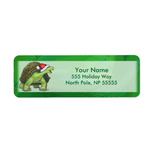緑のサンタハットの亀 ラベル (正面)