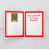 緑のサンタ シーズンカード (内部)