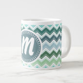 緑のシェフエレガントロン模様 ジャンボコーヒーマグカップ (正面右)