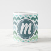 緑のシェフエレガントロン模様 ジャンボコーヒーマグカップ (正面)