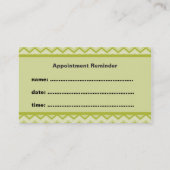 緑のシェブロンのアポイントメントのメモの名刺 予約カード (裏面)