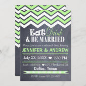 緑のシェブロンのリハーサルの招待状 招待状 (正面/裏面)