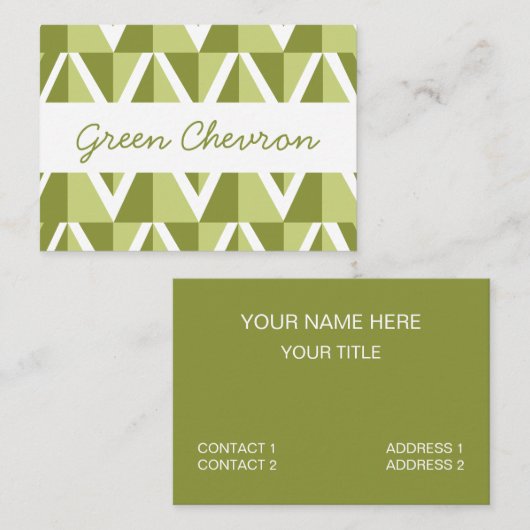 緑のシェブロン模様 名刺 (正面/裏面)