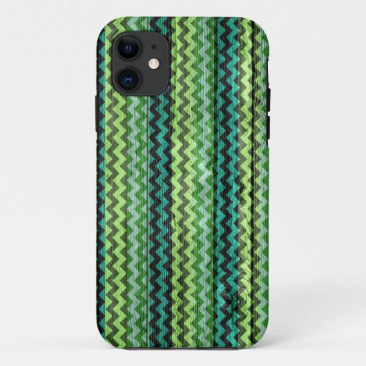 緑のシェブロン模様(木造) Case-Mate iPhoneケース (裏面)