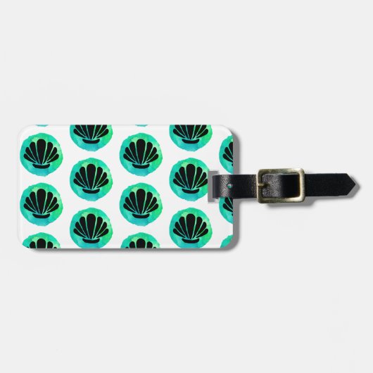 緑のシェル ラゲッジタグ (正面横)