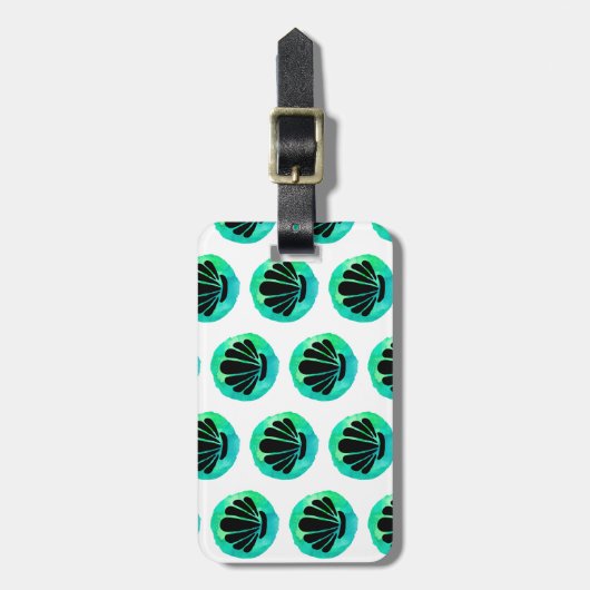 緑のシェル ラゲッジタグ (正面縦)