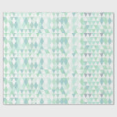 緑のシェード抽象芸術レトロ三角形パターン ラッピングペーパー (フラット)