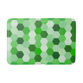 緑のシェード白の幾何学六角形 バスマット