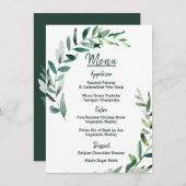 緑のシェード – 結婚のメニューカード メニュー (正面/裏面)