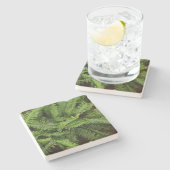 緑のシダのテクスチャ、石コースター ストーンコースター (横)