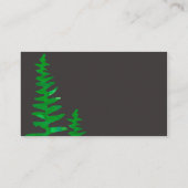 緑のシダの専門の水彩画の家の植物 名刺 (裏面)