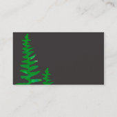 緑のシダの専門の水彩画の家の植物 名刺 (裏面)