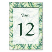 緑のシダの水の色のテーブル番号カード テーブルナンバー (正面)