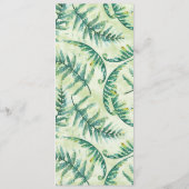 緑のシダの水の色のメニュー メニュー (裏面)