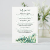 緑のシダの水の色結婚の情報カード エンクロージャーカード (スタンド正面)