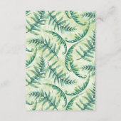 緑のシダの水の色結婚の情報カード エンクロージャーカード (裏面)