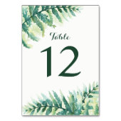 緑のシダの水結婚色 テーブルナンバー (正面)