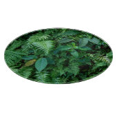 緑のシダの草葉のテクスチャ カッティングボード (角)